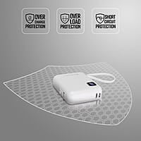 ZEBRONICS MW64 Compact Power Bank, 10000 mAh, Rapid Charge, 22.5W Output, Outputs - Type C Cable | Type C Port | Lightning Port, Percentage Indicator