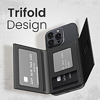 Portronics 3194 Wallet X – Magnetic 3-Fold Card Holder | Black | 6 Months Warranty