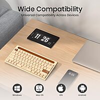Portronics Bubble Dock 2.0 Bluetooth + Wireless Keyboard – Multimedia Keys | Beige | 1 Year Warranty