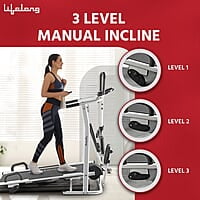 Lifelong LLTM144 Manual Multifunction 4 in 1 Treadmill (Jogger, Twister, Stepper and Push-up bar)