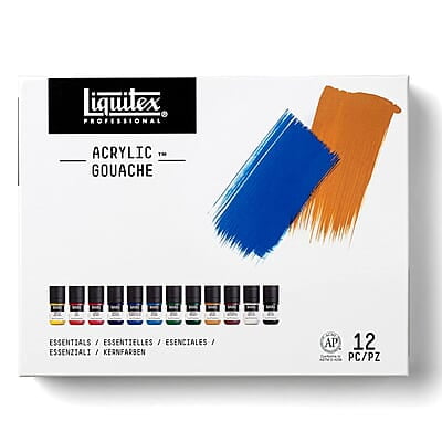 LIQUITEX PRO ACRYLIC GOUACHE 12X22ML SET ESSENTIALS 3699325