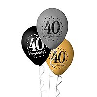 The Magic Balloons - Make Your 40th Birthday Celebration Extra Special With Our Combo Kit Of 30pcs Printed Balloons And A Banner Pack Of 31pcs