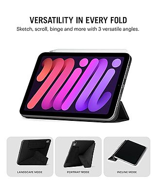 Black Pleat Y-Fold Magnetic iPad Case for iPad Mini 7 2024 8.3 Inch Black Pleat Y-Fold Magnetic iPad Case for iPad Mini 7 2024 8.3 Inch