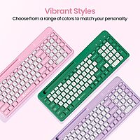 Portronics Bubble Square Green | Bluetooth + USB, Connect 3 Devices, Custom Hotkeys, Compact Design, Ideal for Home/Office, Ergonomic, Long Battery Life, Easy to Use, Stylish and Functional.