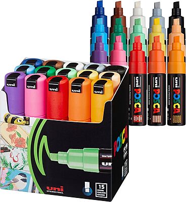 PC8K15C MITSUBISHI UNI POSCA MARKER SET, 8K, 15 ASSORTED COLORS PC8K15C MITSUBISHI UNI POSCA MARKER SET, 8K, 15 ASSORTED COLORS