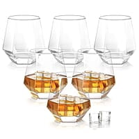 Treo by Milton Hexa On The Rocks Glass Tumbler, 6 Pc Set,300 ml Each,Transparent