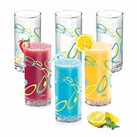 Treo by Milton D Ziner Torrent Glass Set of 6, 316 ml, Bubbles