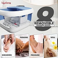 Lifelong Electric Foldable Foot Spa Massager with 8 Manual Massage Rollers, Digital Panel & Water Heating Technology