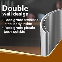 AGARO Elegant Electric Kettle, 1.8L, Double Layered Kettle, Stainless Steel Inner Body White