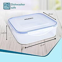 AGARO Airtight Container, Food Storage Container With Lid Rectangular Plastic Body, BPA Free, 2.6L, Pack of 2
