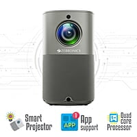 ZEBRONICS PIXAPLAY 18, Smart Vertical Projector, 3800 Lumens, 4K Support, Dolby Audio, 200 inch Screen Size, HDMI, USB, WiFi, Supports Bluetooth, 1080p Native, Electronic Focus, APP Support, Miracast