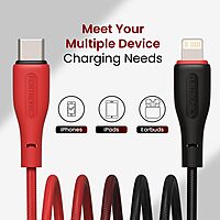 Portronics Hue X 20W Type C to 8-Pin Fast Charging Cable offers rapid charging and data transfer. Durable design ensures longevity. Compatible with various devices for efficient power delivery.