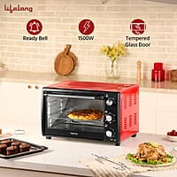 Lifelong Otg 40L - Oven Toaster Griller With Rotisserie For Kitchen- 1500W,5 Heating Modes