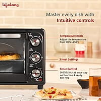 Lifelong OTG 23 Litre - Electric Oven Toaster Griller for Kitchen- 1380W, 3 Heating Mode, Temp & Time Control