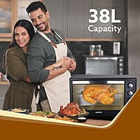 AGARO Marvel 38 Liters Oven Toaster Griller,Motorised Rotisserie&Convection Cake Baking Otg With 3 Heating Mode ,(Black),1600 Watts