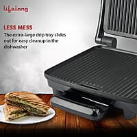 Lifelong LLTG01 Electric Tandoor Grill/Sandwich Maker 1500W with Non-Stick Plates, Variable Heat control for Toasting and Grilling
