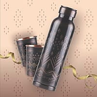 MILTON Copper Elegante Gift Set (1- Bottle, 940 ml and 2-Tumbler, 290 ml Each), Copper Ethnic