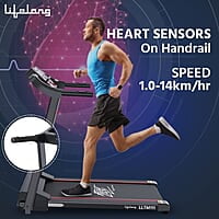 Lifelong FitPro LLTM111 (2.5 HP Peak) Motorized Treadmill for Home with 12 preset Workouts, Max Speed 14km/hr., Bluetooth Speaker Max. User Weight 110kg