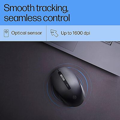 Open Box HP S1000 Silent / Lightweight, upto 1600 DPI Wireless Optical Mouse