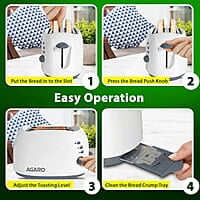 AGARO Venus 750W, Two Slice Toaster with 6 Toasting Levels