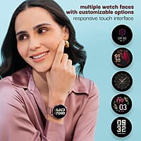 Vibez by Lifelong Luxury Smart Watch for Women - Emerald Rose Gold Smartwatch with Metal Strap, 1.39 Inch HD Display, IP67, Bluetooth Calling, 100+ Watch Faces, Health Tracker & Sports Modes