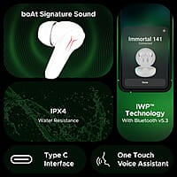 boAt Immortal 141 TWS Gaming Earbuds with Enx Tech,Up to 40 Hrs Playtime,Signature Sound,Beast Mode,Ipx4 Resistance,Iwp Tech,RBG Lights,&USB Type-C Port