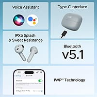 boAt Airdopes Atom 81 Pro Truly Wireless in Ear Ear Buds W/100Hrs of Playtime, 4 Mics with Enx, Beast Mode with 50Ms Low Latency, 13Mm Drivers, Iwp Tech, ASAP Charge