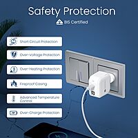 Portronics 45A 45W USB-C Fast Charger: Power up your iPhone & Android devices quickly with this compact, efficient charger. Ideal for home or travel, it ensures rapid charging and compatibility.