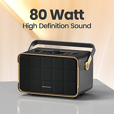 Portronics Harmony 80W HD Speaker – Deep Bass, Crystal-Clear Audio | Bluetooth Connectivity & Long Battery Life | Perfect for Music, Parties & Home Use
