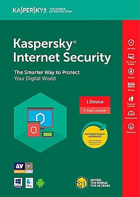 Kaspersky Internet Security (1 CD + 1 key) (Win) (1yr) Key CD (TSL)