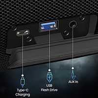 Portronics Thunder 2.0 POR 2338 Bluetooth Speaker – 60W | TWS | Handsfree Calling | Black