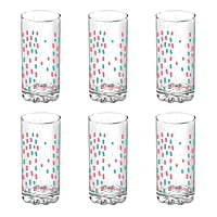 Treo by Milton D Ziner Torrent Glass Set of 6, 316 ml, Rainbow Sprinkles