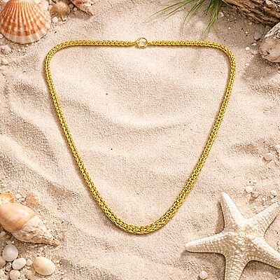 Impon Gold Plated Double Rope Chain Necklace for Men & Women | Thick Twisted Design Gold Finish Chain | Premium Daily Wear Jewelry
