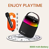 Portronics POR 2036 Dash 4 Speaker – 50W Bluetooth 5.3 | Karaoke Mic | RGB | Black