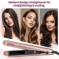 AGARO Hair Straightener&Curler, 2-In-1 Twist Angled Ceramic Coated Floating Plates