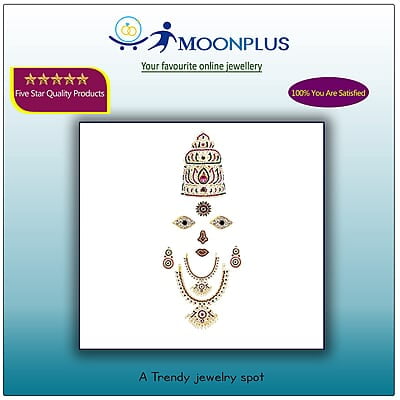 God Ornament Gold Plated Amman Face/Mugam with Lotus Crown/Kireedom and Attigai/Necklace God Ornament Gold Plated Amman Face/Mugam with Lotus Crown/Kireedom and Attigai/Necklace