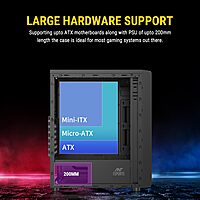 Ant Esports Elite 1100 Mid Tower Gaming Cabinet Black | ATX M-ATX ITX | 4 Rainbow Fans