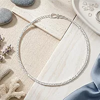 92.5 Sterling Silver Foot Chain for Women & Girls | Adjustable Elegant Leg Anklet