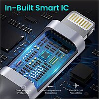 Portronics 1648 Konnect L 20W Type-C to Lightning Cable – Nylon Braided | 1M | Black