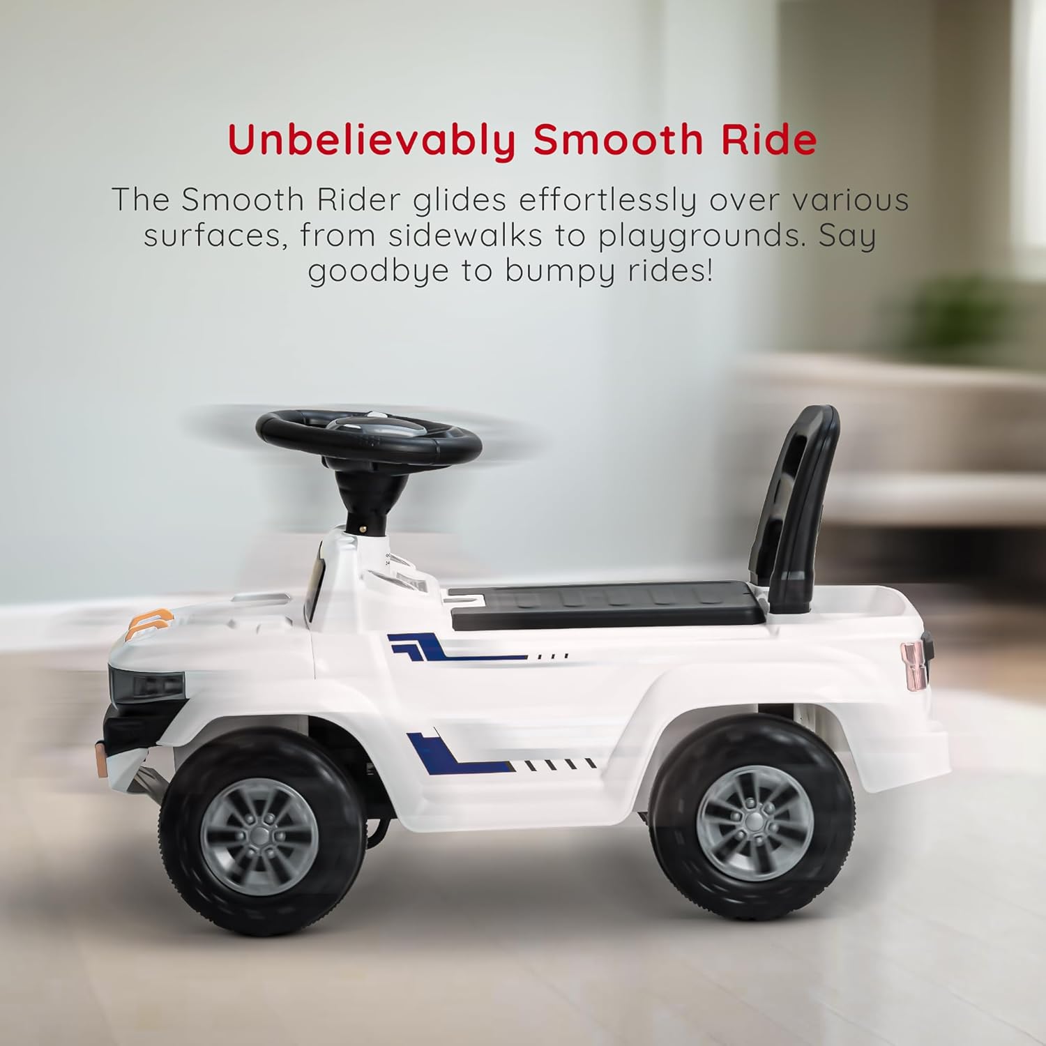 Baybee Push Ride on Baby Jeep for Kids Toys with LED Light & Storage Bin- White Baybee Push Ride on Baby Jeep for Kids Toys with LED Light & Storage Bin- White