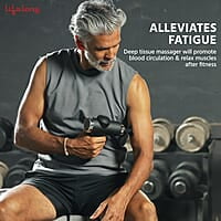 Lifelong Gun Massager for Pain Relief with 8 Massage Heads & LCD Touch Display - Battery Powered - Deep Tissue Massage with 6 Speed