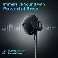 Portronics Conch ONE In-Ear Earbuds – Type-C | On/Off | In-Built Karaoke Mic | Black