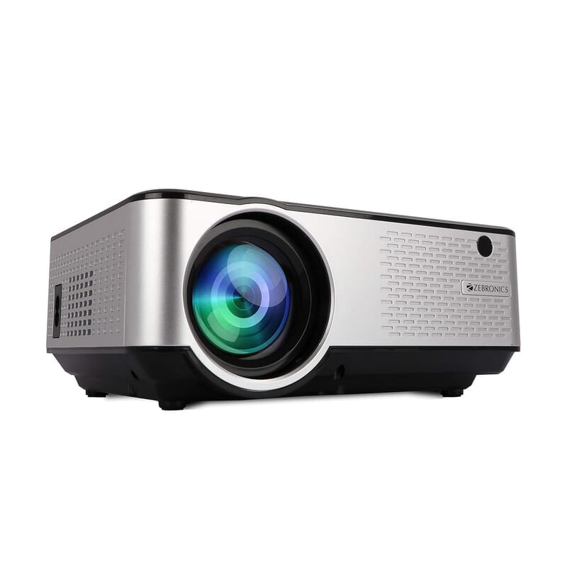 ZEBRONICS ZEB-LP2800 Full HD Home Theatre Projector with Built in Speaker, HDMI, VGA, USB, AV in, mSD Slot, AUX Out, 1080p Support and Remote Control