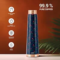 MILTON Copper Delight Design Water Bottle, 915 ml, Ethnic  Lacquer Coating, Curved bottle