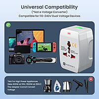 Portronics Juicemate Go Universal Travel Adapter – 6A AC Output | White