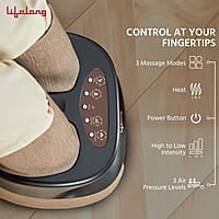 Lifelong Air Pressure Foot & Leg Massager Machine  14 Compression Air Bags,6 Foot Rollers & 3 Massage Modes