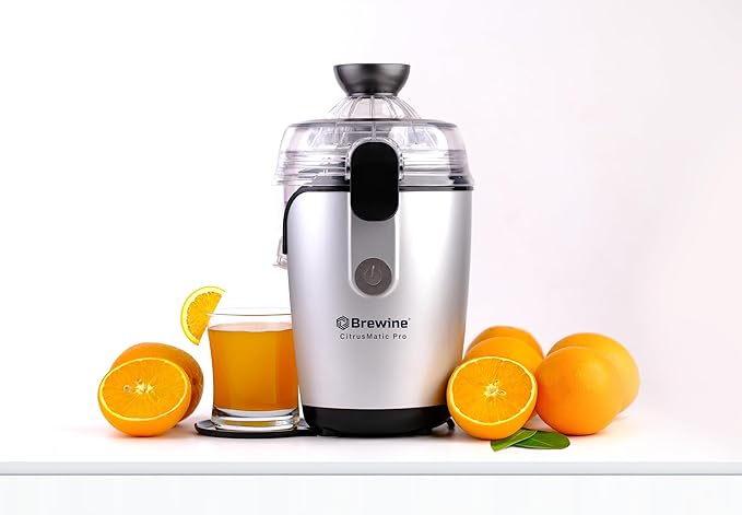 BREWINE CitrusMatic Pro Automatic Citrus Juicer – 50W Electric Orange & Lemon Juicer, Easy to Clean BREWINE CitrusMatic Pro Automatic Citrus Juicer – 50W Electric Orange & Lemon Juicer, Easy to Clean