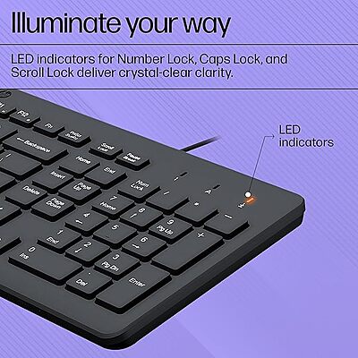 Open Box HP 150 Wired USB Desktop Keyboard (Black) Open Box HP 150 Wired USB Desktop Keyboard (Black)