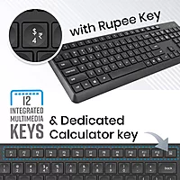 Zebronics Companion 200 Wireless Combo – Black: This sleek wireless keyboard and mouse combo offers a comfortable typing experience with a stylish design, perfect for home or office use.