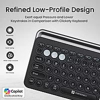 Portronics Bubble 3.0 Bluetooth + Wireless Keyboard – Grey & Black | Numeric Keys |  1 Year Warranty